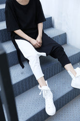 Casual Splicing Nine-Point Harem  Pants